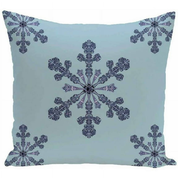 16" x 16" Simply Daisy Winter Vail Snowflake Polyester Accent Pillow, Blue Qty 1