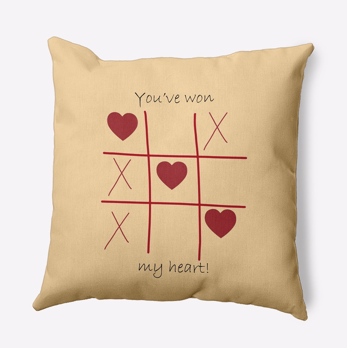 16" x 16" Simply Daisy You've Won My Heart Polyester Accent Pillow, Corn Stalk Qty 1