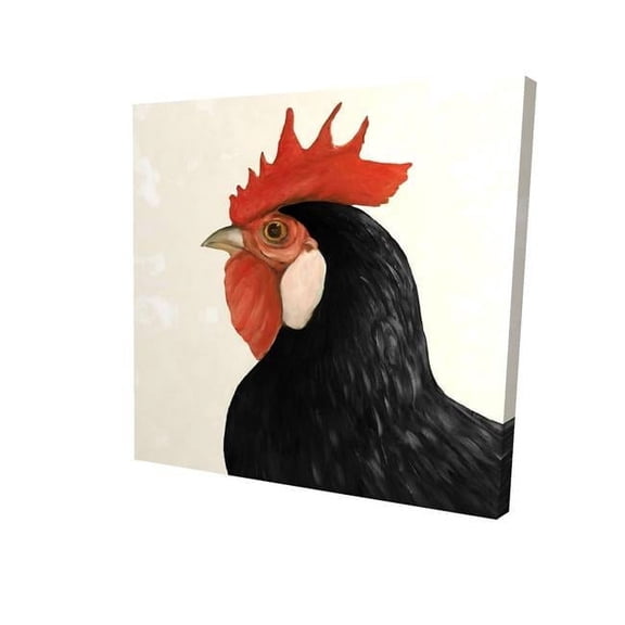 16 x 16 in. Beautilful Black Hen-Print on Canvas