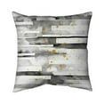thumbnail image 1 of 16 x 16 in. Black Stripes with Gold Splash-Double Sided Print Outdoor Pillow Cover, 1 of 1
