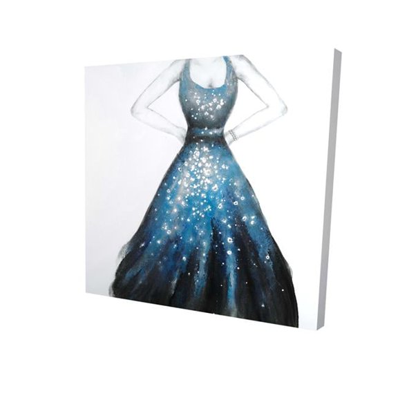 16 x 16 in. Blue Princess Dress-Print on Canvas