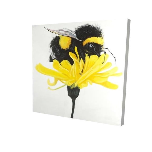 16 x 16 in. Bumblebee on A Dandelion-Print on Canvas