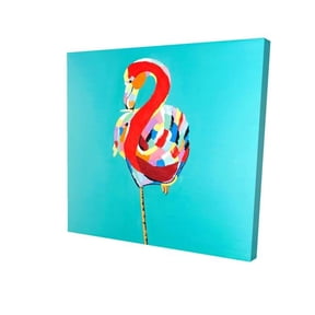 16 x 16 in. Colorful Flamingo-Print on Canvas