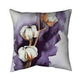 thumbnail image 1 of 16 x 16 in. Cotton Flowers on A Purple Background-Double Sided Print Indoor Pillow Cover, 1 of 1
