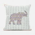 thumbnail image 1 of 16 x 16 in. Elephant Silhouette Duo Broadcloth Indoor & Outdoor Zippered Pillow - Multi Color, 1 of 1