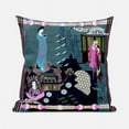 thumbnail image 1 of 16 x 16 in. Empress Hall Suede Zippered Pillow with Insert - Turquoise, Grey & Pink, 1 of 1