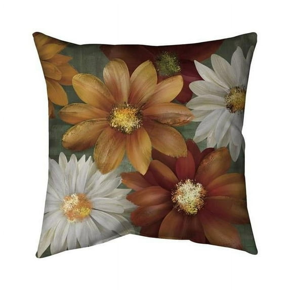 16 x 16 in. Fall Colors Flowers-Double Sided Print Indoor Pillow Cover