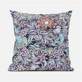 thumbnail image 1 of 16 x 16 in. Flying Floral Paisley Broadcloth Indoor & Outdoor Blown & Closed Pillow - Purple, Grey & Blue, 1 of 1