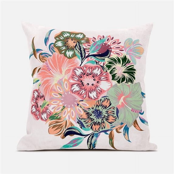 16 x 16 in. Friendship Bouquet Suede Zippered Pillow with Insert - Multi Color