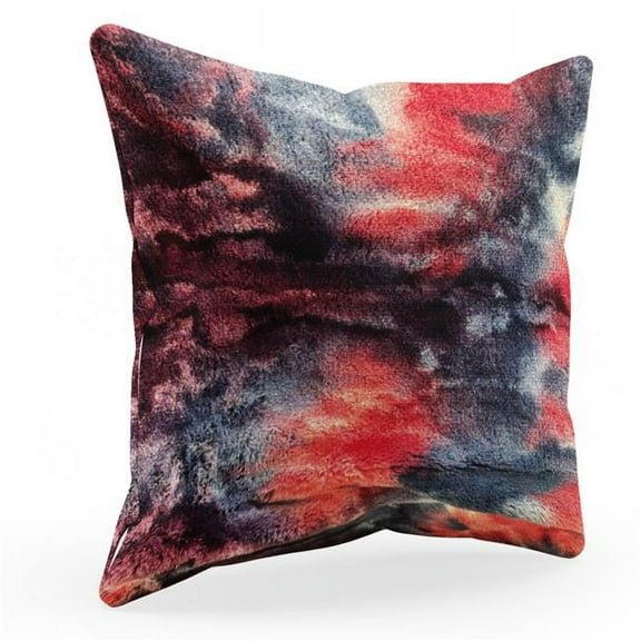 16 x 16 in. Fureal Animal Faux Fur Luxury Throw Pillow, Blue, Red & White