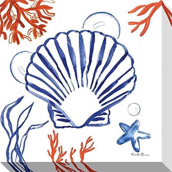 16 x 16 in. Gallery Wrapped Canvas Print - Flat Scallop Shell