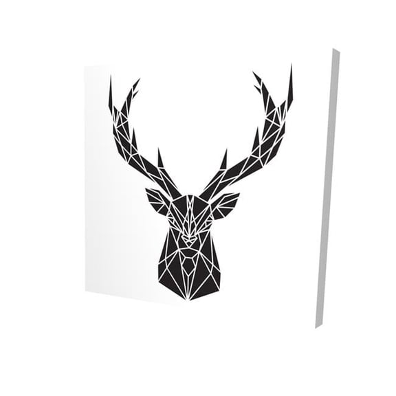 16 x 16 in. Geometric Deer Head-Print on Canvas