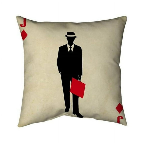 16 x 16 in. Jack of Diamonds-Double Sided Print Outdoor Pillow Cover