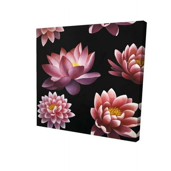 16 x 16 in. Lotus Flower Pattern-Print on Canvas