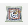 thumbnail image 1 of 16 x 16 in. Love Your Vase Peacock Broadcloth Indoor & Outdoor Zippered Pillow - Red, White & Blue, 1 of 1
