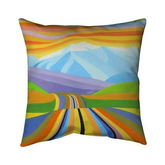 16 x 16 in. Mountain Road Multicolored-Double Sided Print Indoor Pillow Cover