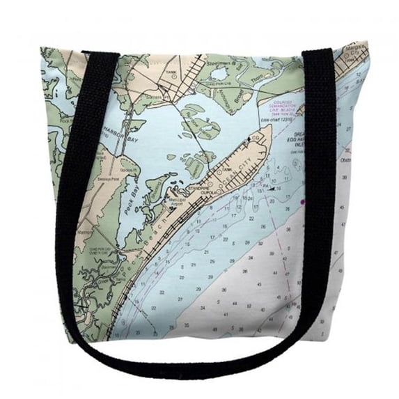 16 x 16 in. Ocean City New Jersey Nautical Map Tote Bag - Medium