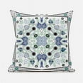 thumbnail image 1 of 16 x 16 in. Paisley Leaf Geo Duo Suede Blown & Closed Pillow - Off White, Grey & Muted Blue, 1 of 1