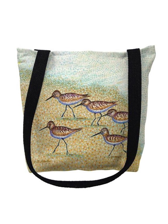 16 x 16 in. Pointillist Sanderlings Medium Tote Bag