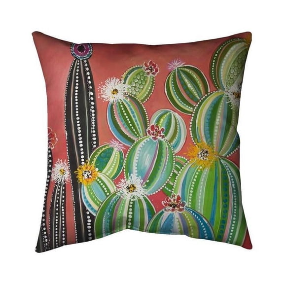 16 x 16 in. Rainbow Cactus-Double Sided Print Indoor Pillow Cover