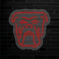 thumbnail image 1 of 16 x 16 in. Red Bull Dog Contoured Clear Backing LED Neon Sign, 1 of 1