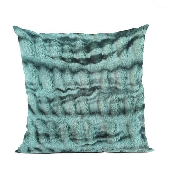 16 x 16 in. Sherpa Animal Faux Fur Luxury Throw Pillow, Teal