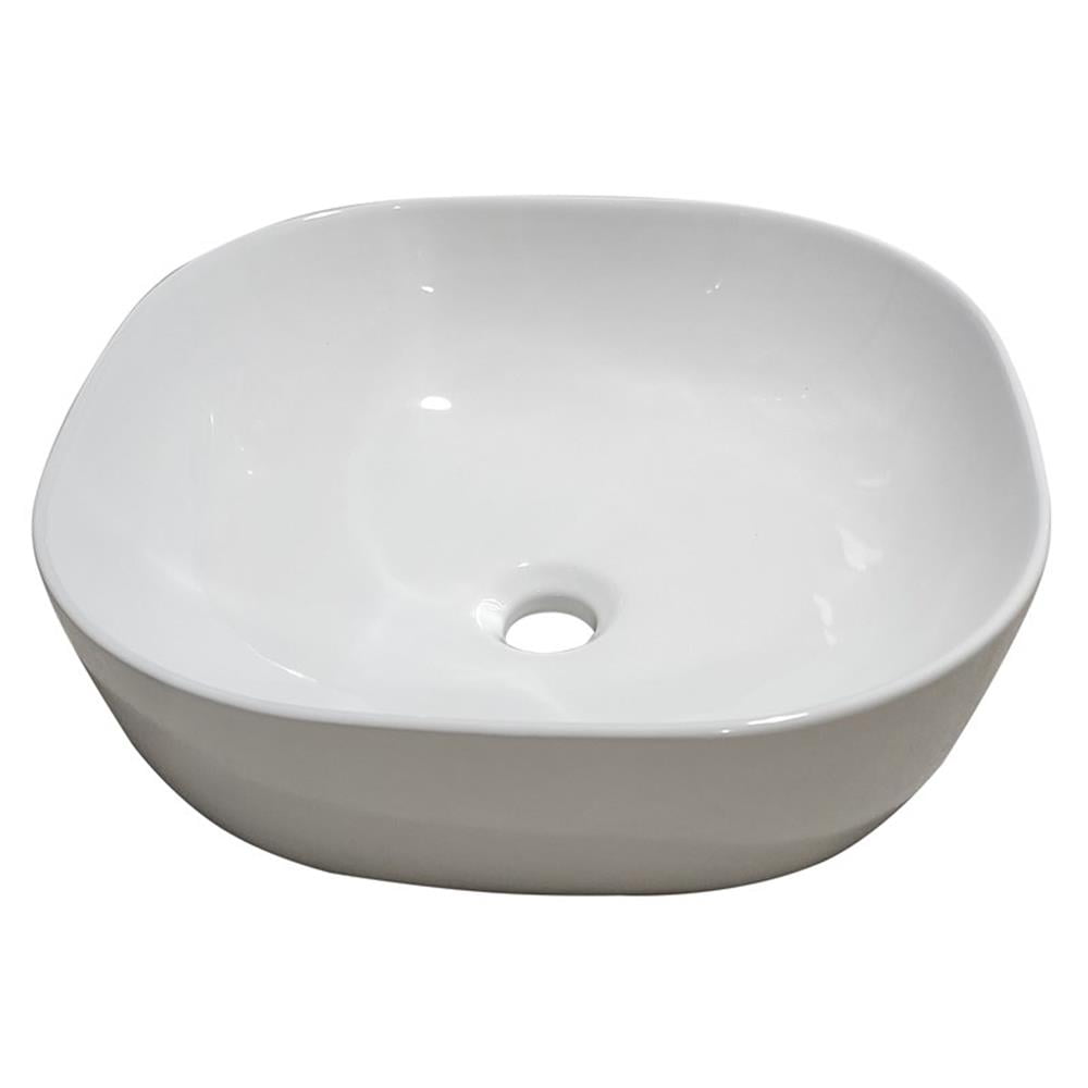 Altair 16.7'' White Ceramic Square Bathroom Sink