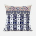 thumbnail image 1 of 16 x 16 in. Taj Garden Columns Duo Suede Zippered Pillow with Insert - Blue, Grey & Muted Pink, 1 of 1