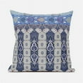 thumbnail image 1 of 16 x 16 in. Taj Garden Columns Duo Suede Blown & Closed Pillow - Blue, Green & Grey, 1 of 1