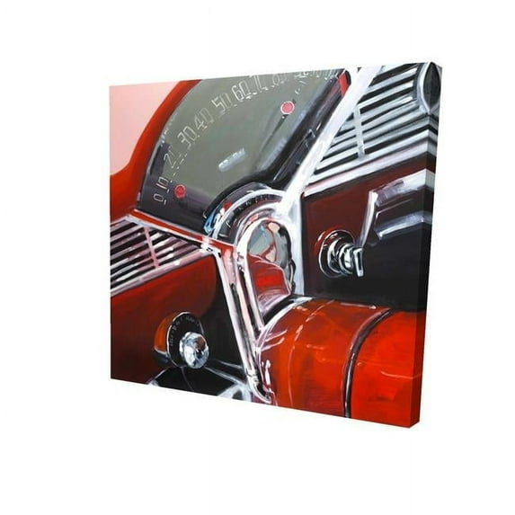 16 x 16 in. Vintage Red Car Dashboard-Print on Canvas