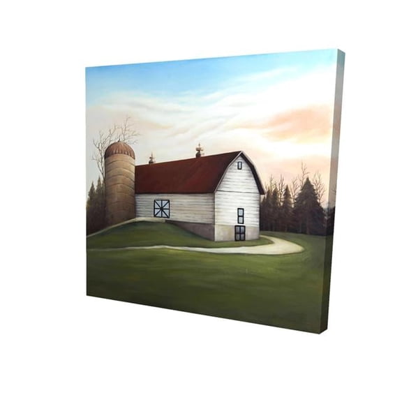 16 x 16 in. White Barn-Print on Canvas