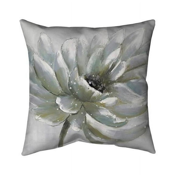 16 x 16 in. White Chrysanthemum-Double Sided Print Indoor Pillow Cover