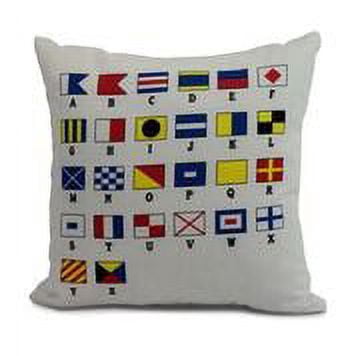 16 x 16 inch, Multi Smaller Letters, Geometric Print Pillow, Red