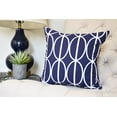 thumbnail image 1 of 16 x 16 inch, Ovals Go 'Round Geometric Print Pillow, Navy Blue, 1 of 2