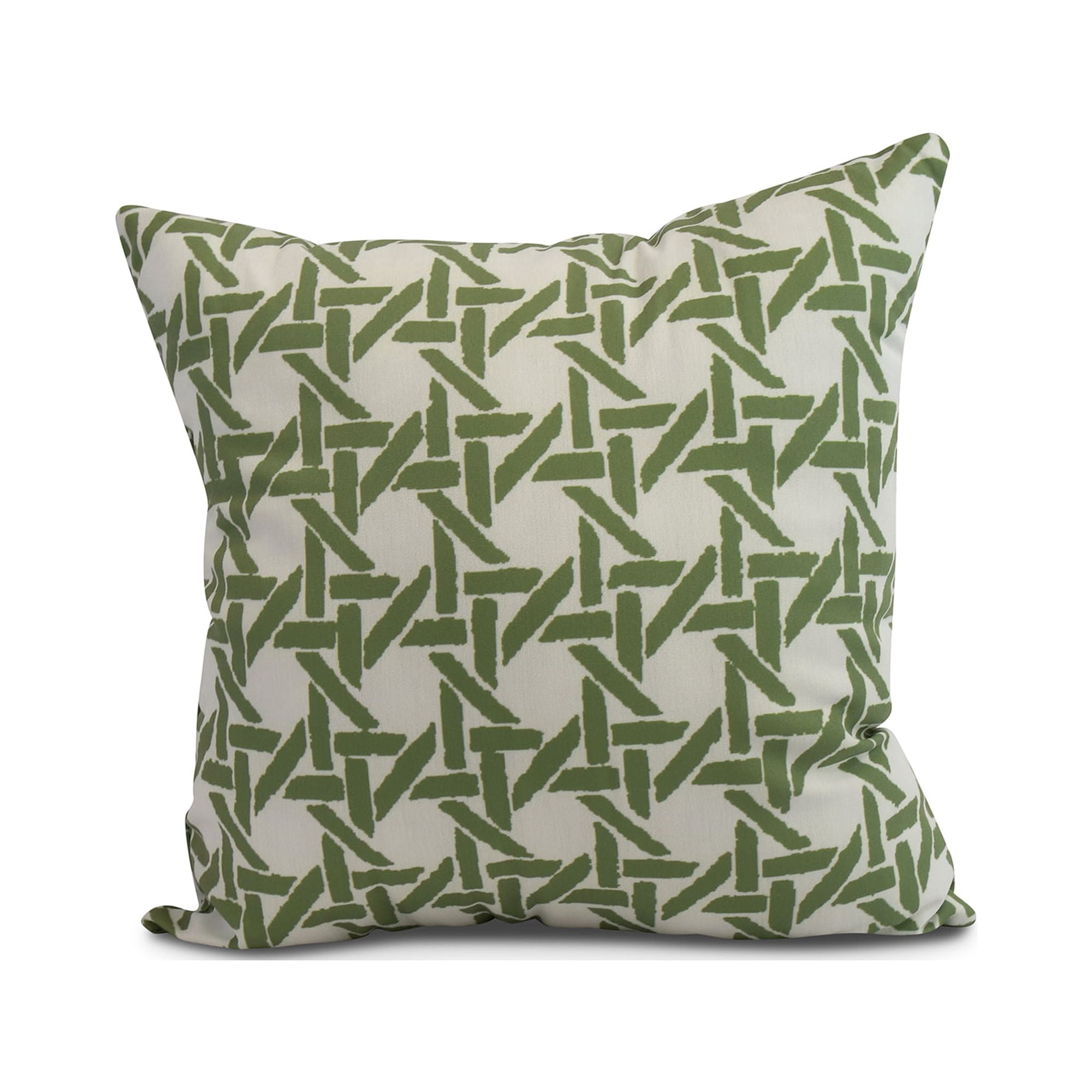 16 x 16 inch, Rattan Geometric Geometric Print Pillow, Green