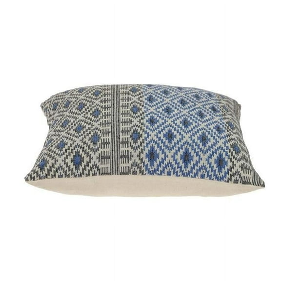 16 x 16 x 5 in. Gray & Blue Aztec Diamond Throw Pillow