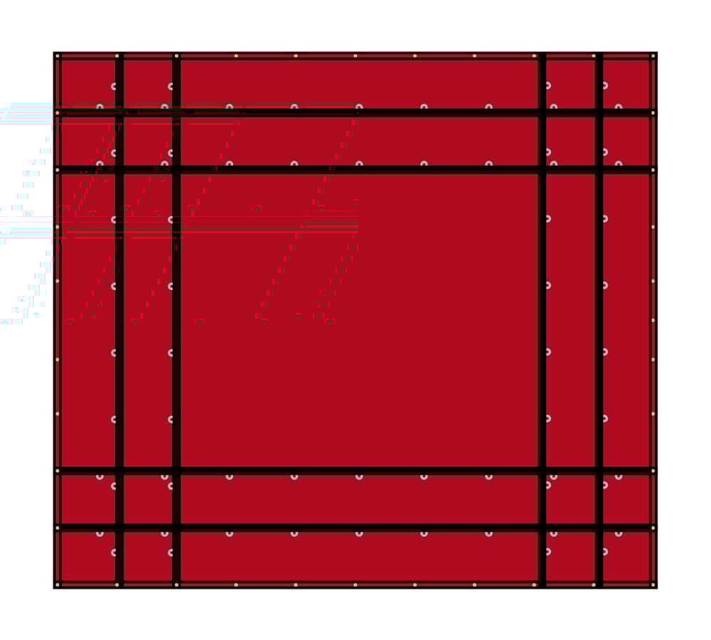 16' x 18' Flatbed Truck 18 Oz Steel Tarp with 4 FT Drop - Red Heavy Duty Vinyl Waterproof Tarp for Trailers to Protect Cargo from Wind, Rain, Snow, and Sun