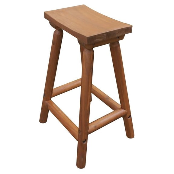 16 x 19.25 x 28.25 in. Amber-log Saddle Stool