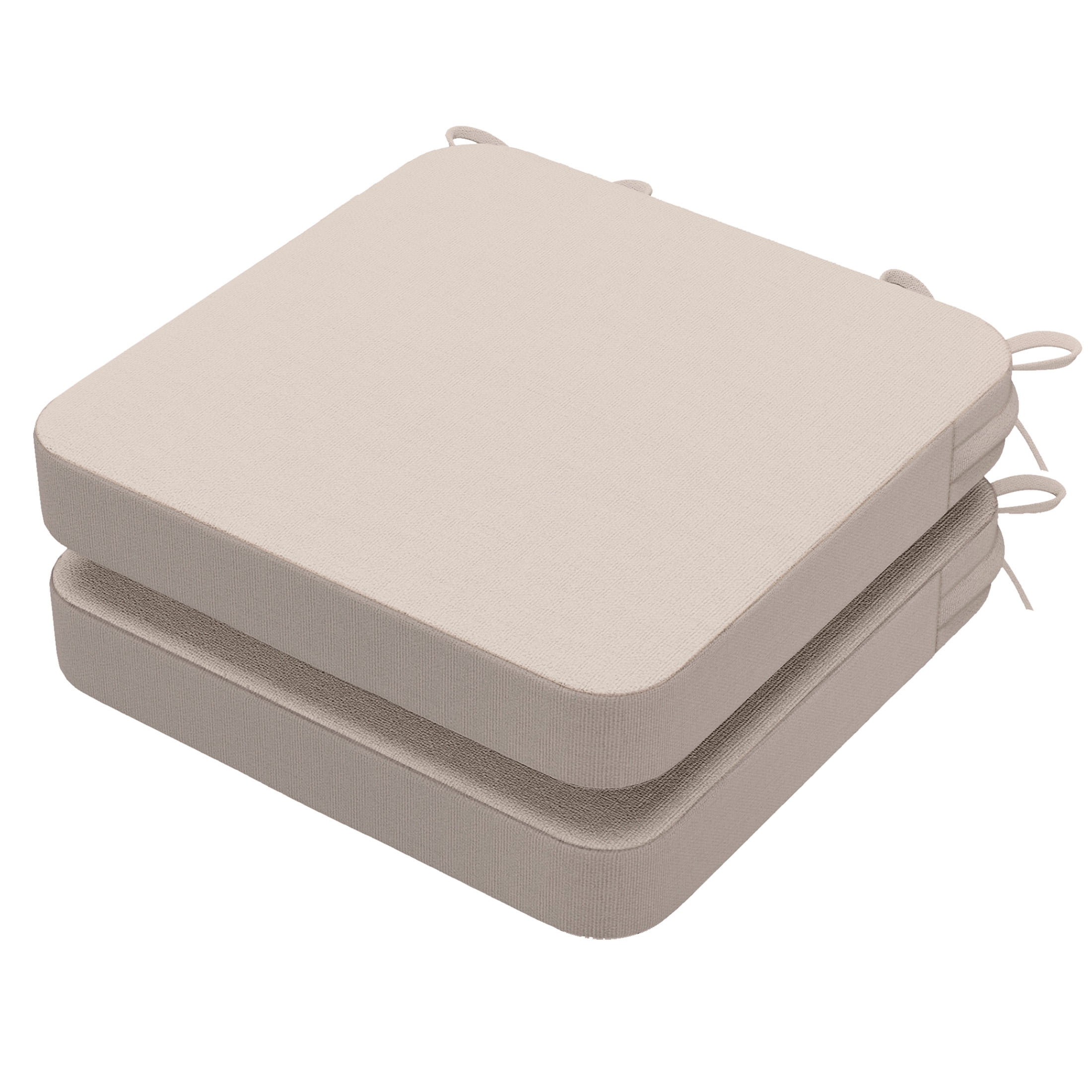 16 x 16 x 2 inch Indoor Square Kitchen Dining Chair Cushion, Beige, Set