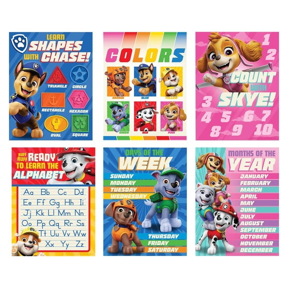 16" x 20 3/4" PAW Patrol Classroom Basic Skills Cardstock Posters 6 Pc.