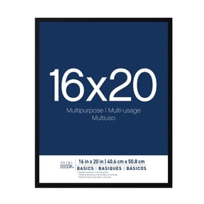 Studio Decor 16" x 20" Basics Black Multipurpose Picture Frame - Includes Pre-attached Hanging Hardware, Horizontal or Vertical Display - 1 Pack