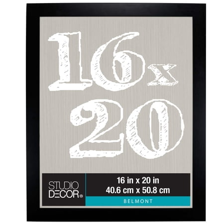 Studio Decor 16" x 20" Black Belmont Picture Frame - Pre-attached Hanging Hardware, Horizontal or Vertical Display - MDF, Bulk 4 Pack