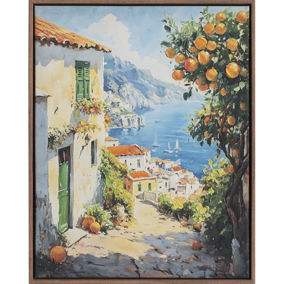16" x 20" Coastal Path with Orange Tree Wall Art by Ashland - Spring Home Decor