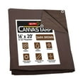 thumbnail image 1 of 16' x 20' Dark Brown 12oz Canvas Tarp with Grommets - Water Resistant - Heavy Duty Canvas Tarps - Multipurpose Tarpaulin Cover for Canopy Tent, Roof, Camping, Semi Trucks & Cargo, 1 of 9