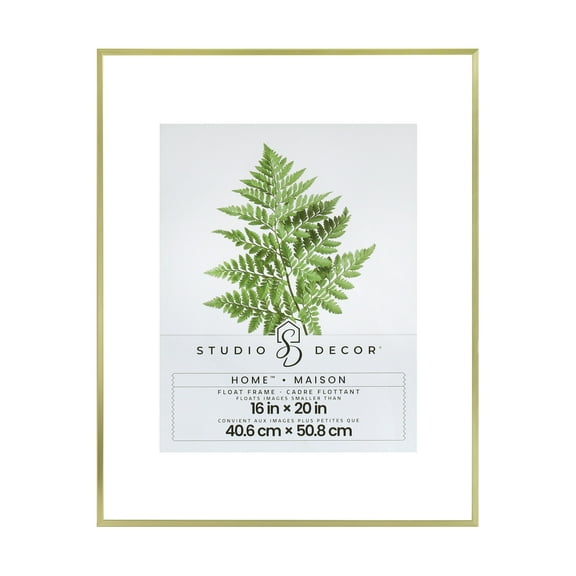 16" x 20" Gold Metal Float Frames by Home Studio Decor – Aluminum Picture Frame Set with Floating Glass Display - Horizontal or Vertical Wall Mount - 6 Pack