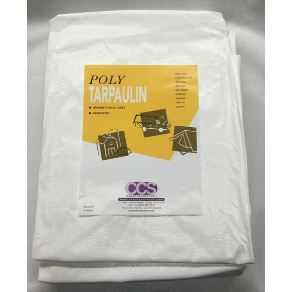 16' x 20' Heavy Duty White Poly Tarp