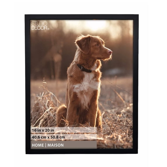 Studio Decor 16" x 20" Home Black Tyler Picture Frame - Includes Pre-attached Hanging Hardware, Horizontal or Vertical Display - 1 Pack
