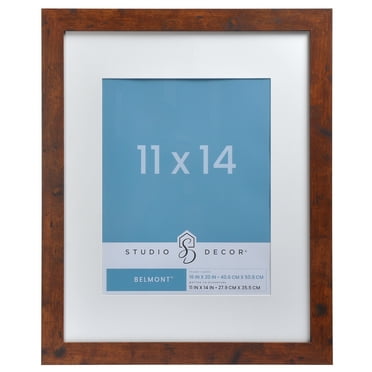 16" x 20" Honey Belmont Picture Frame with Mat by Studio Décor - Includes Pre-attached Hanging Hardware - Horizontal or Vertical Display - 1 Pack