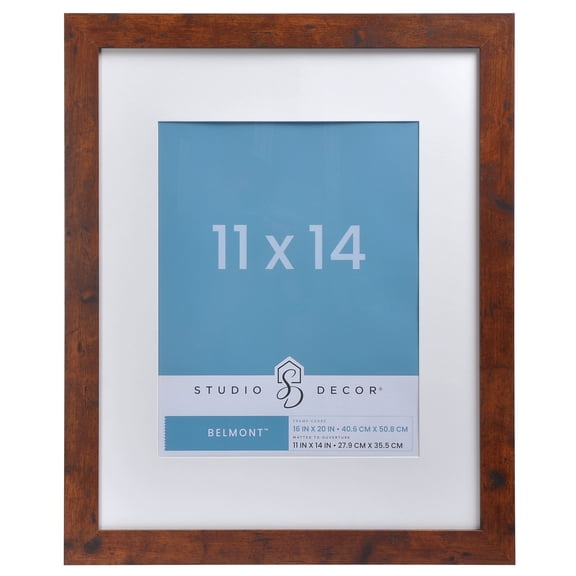 Studio Decor 16" x 20" Honey Belmont Picture Frame with Mat - Includes Pre-attached Hanging Hardware, Horizontal or Vertical Display - 1 Pack