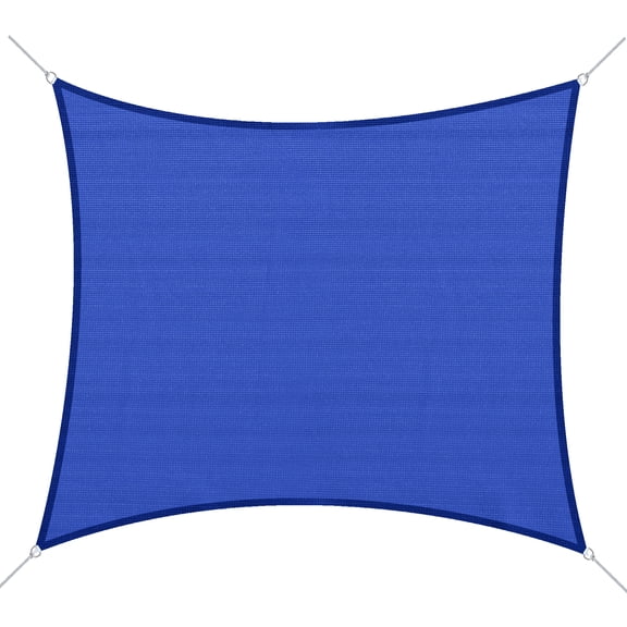 16' x 20' Sun Shade Sail Canopy Outdoor Shade Sail Cloth for Patio Deck Yard with D-Rings and Rope Included, Blue